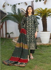 3 pc Unstitched Lawn barosha Jackard