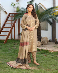 3 pc Unstitched Lawn barosha Jackard