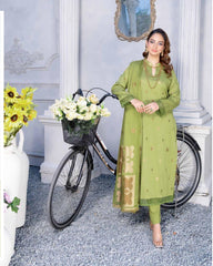 3 Pc Unstitched Lawn Jaquard Banarsi