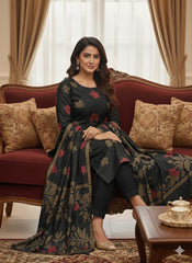 3 Pc Unstitched Leather Peach Wool (kBS0521)