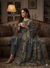 3 Pc Unstitched Leather Peach Wool (kBS0521)