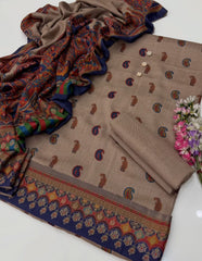 3 Pc Unstitched Kalamkari Pashmina Wool