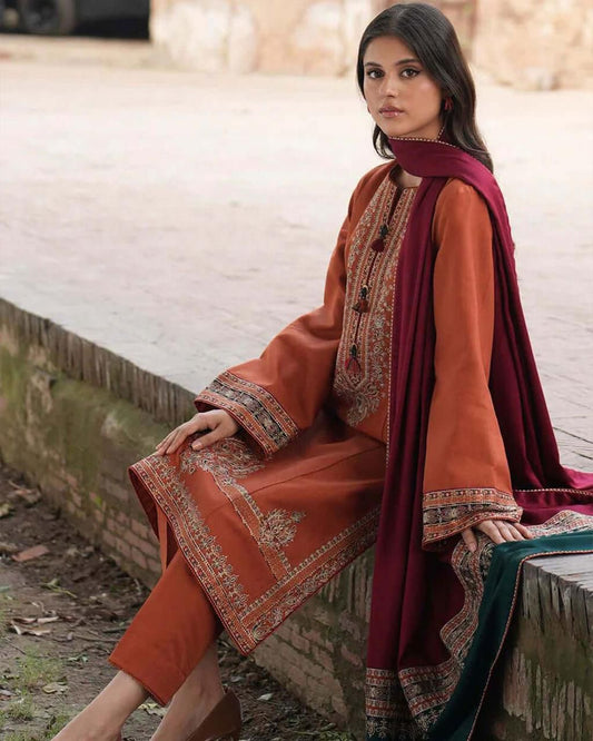 3 Pc Unstitched Dhanak Collection