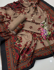 3 Pc Unstitched Kalamkari Pashmina Wool