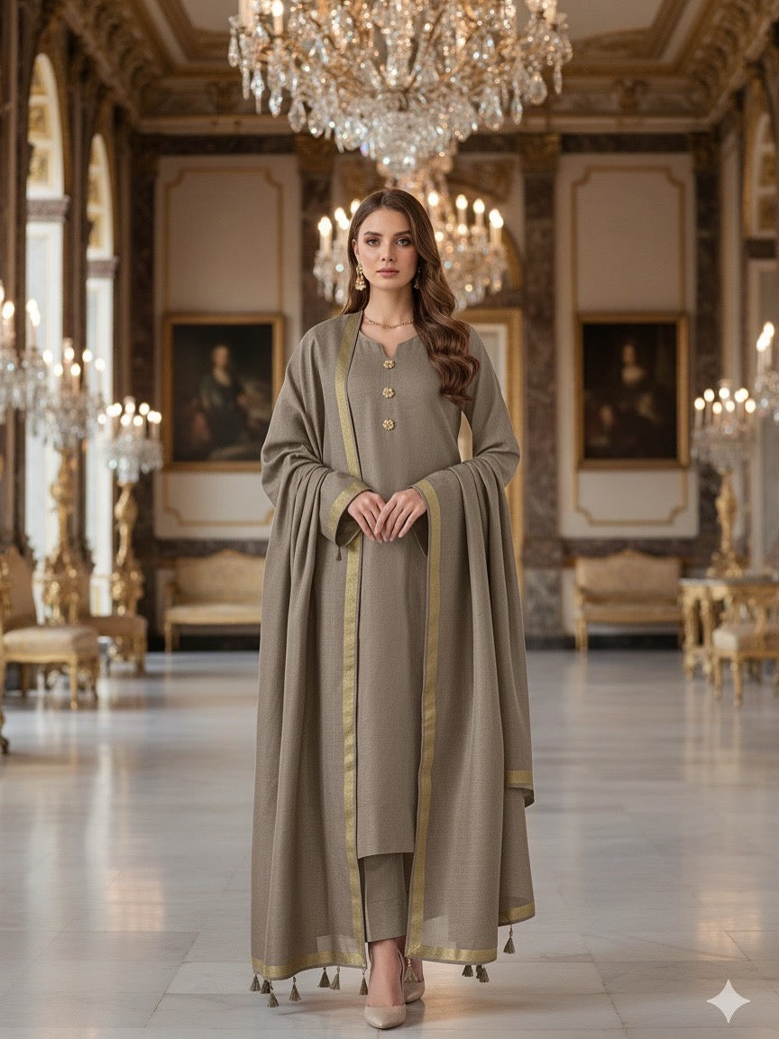 3 Pc Unstitched Soft Pashmina Wool