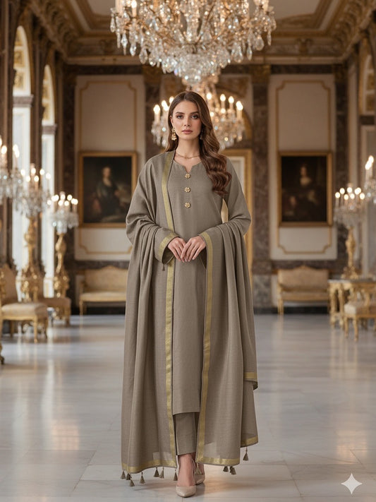 3 Pc Unstitched Soft Pashmina Wool