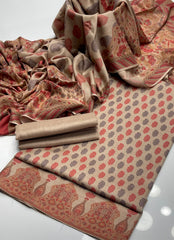 3 Pc Unstitched Kalamkari Pashmina Wool(KSB283)