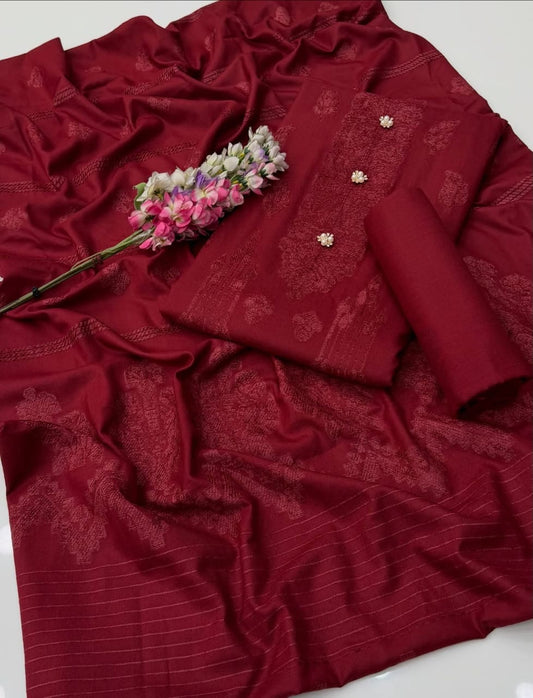 3 Pc Unstitched Dhanak Marina (kSB W1)