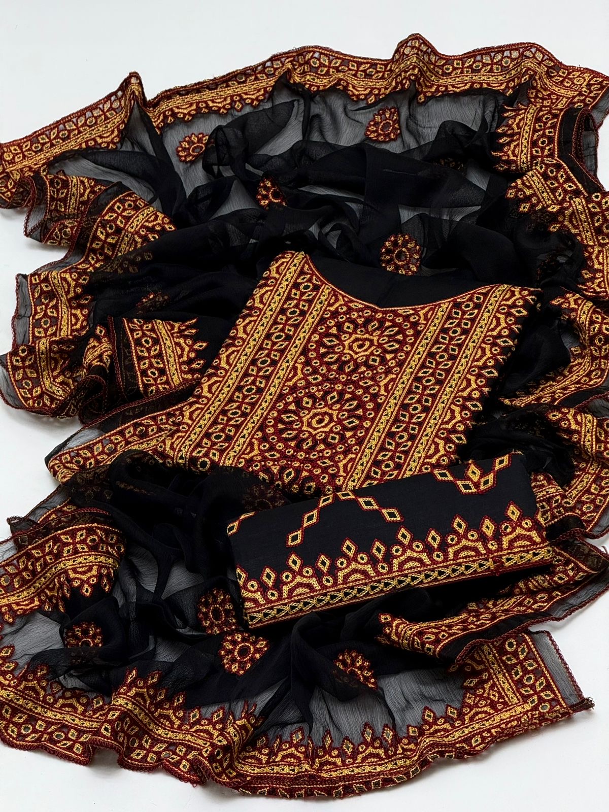 3 Pc Unstitched Balochi Lawn Fabrc