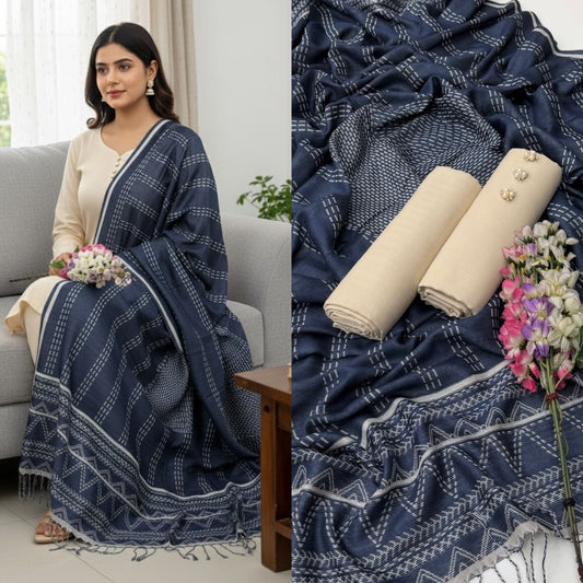 3 Pc Unstitched Dhanak Khaadi