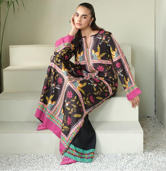 3 pc unstitched Shamoz silk digital print