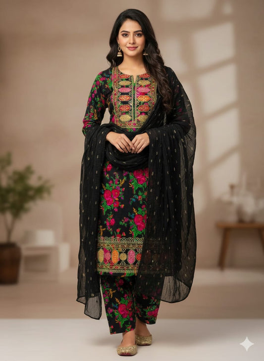 3 Pc Unstitched Pure Marina All Over Digital Print