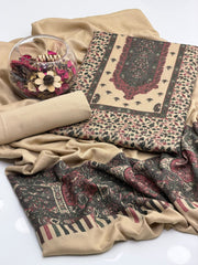 3 Pc Unstitched Pure Pashmina Kani Work