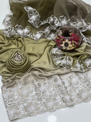 3 Pc Unstitched 2 Tune Shamoze Silk Bareeza