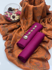 3 Pc Unstitched Pashmina Wool