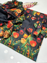 3 Pc Unstitched Shamoze Silk Digital Prints