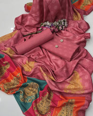 3 Pc Unstitched Self Jacquard Wool/Dhanak