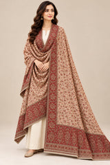 Pure Pashmina Kaani Work Heavy Border Shawl (KB-21SR)
