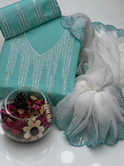 3 Pc Unstitched Lawn Cotton Sequence Gala