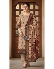 3 Pc Unstitched Kalamkari Pashmina Wool (KSB2)