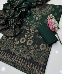 3 Pc Unstitched Wool Jaquard