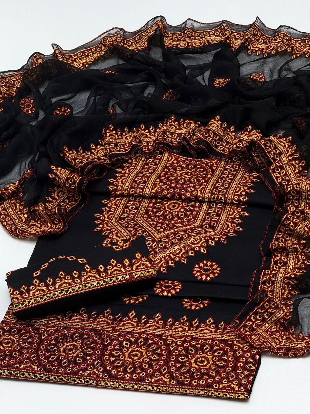 3 Pc Unstitched Balochi Lawn Fabrc
