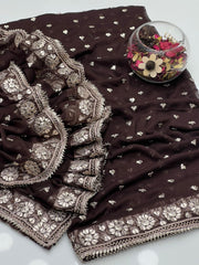 2 Pc Unstitched Bamber pure Chiffon Gotta(KSB0214)