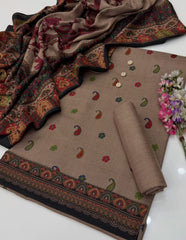 3 Pc Unstitched Kalamkari Pashmina Wool