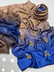 3 Pc Unstitched Shamoze Silk Tye n Dye Embroidered