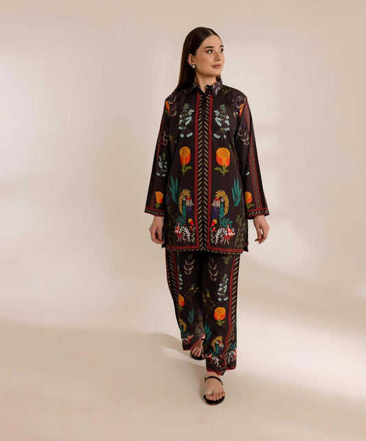 3 pc unstitched Shamoz silk digital prints