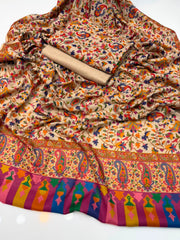 3 Pc Unstitched Kalamkari Pashmina Wool(KSB269)