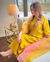 3 Pc Unstitched Organza Handwork Collection