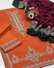 3 Pc Unstitched Dhanak Collection