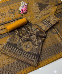 3 Pc Unstitched Wool Jaquard