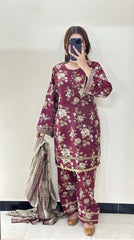 3 Pc Unstitched Digital Print  Swiss Lawn