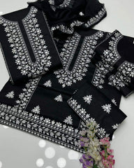 3 pc Unstitched Black n White lawn Collection