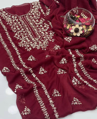 2 Pc Unstitched LCD Gotta Chiffon (KSB 2102A)