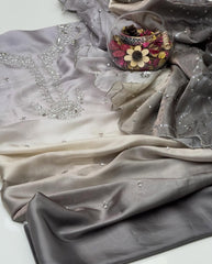 2 Pc Unstitched Pure Sheesha Silk Cut Work