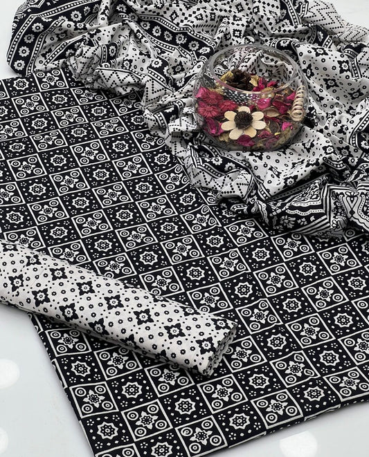 3 Pc Unstitched Cotton Ajrak (KSB2103A)
