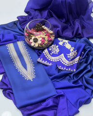 3 Pc Unstitched Shamoze Silk Digita prints