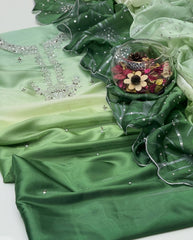 2 Pc Unstitched Pure Sheesha Silk Cut Work