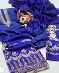 3 Pc Unstitched Shamoze Silk Digita prints