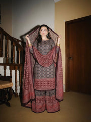 3 Pc Unstitched Shamoze Silk Ajrak Digital Prints