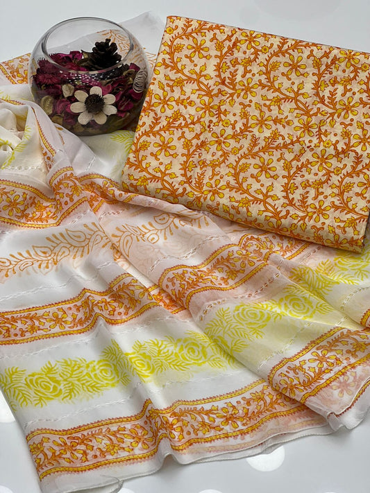 2 Pc Unstitched Block Print Lawn