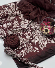 3 Pc Unstitched Shamoze Silk Digital Prints