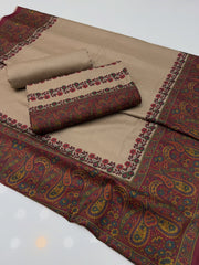 3 Pc Unstitched Kalamkari Pashmina Wool(KSB272)