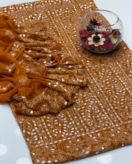 2 Pc Unstitched Chiffon Fabric Shadow Chiken