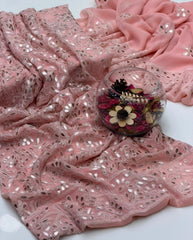2 Pc Unstitched Chiffon Fabric Shadow Chiken