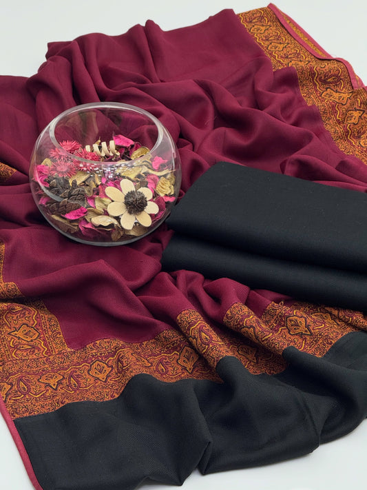 3 Pc Ustitched pure Pashmina Wool Moon Light shawl