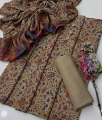3 Pc Unstitched Kalamkari Pashmina Wool(KSB26)